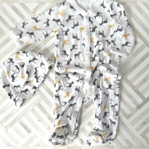 Zebra Safari Animals Footie & Hat, 3mo